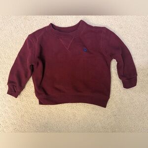 Baby 18 M Ralph Lauren Maroon Crewneck Sweatshirt with Embroidered Detail